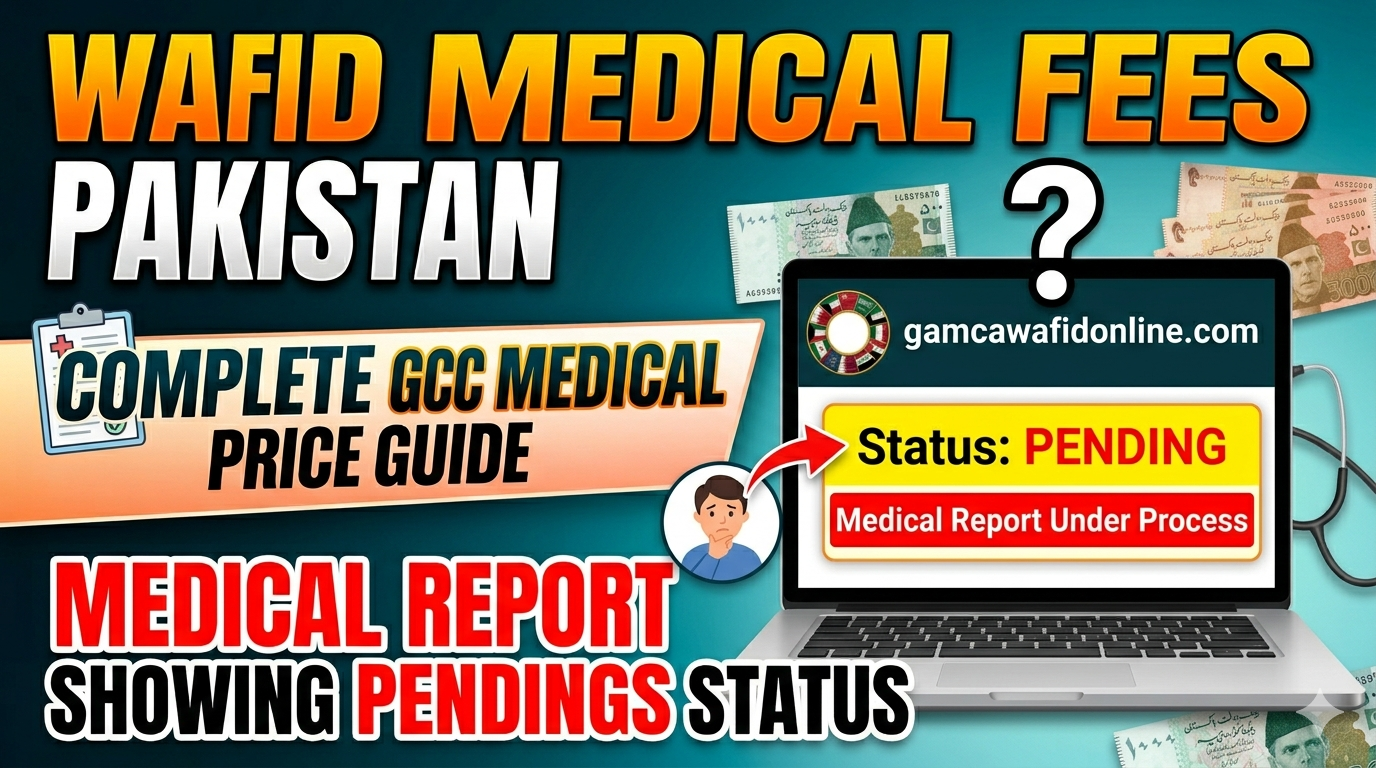 GAMCA WAFID medical report showing pending status on online portal